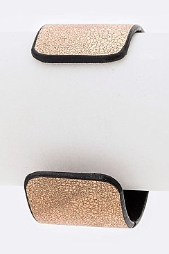 Genuine Stone Metallic Leather Cuff LA-JCB1131