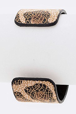 Center Stone Leather Cuff LA-JCB1130