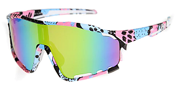 Pack of 12 Oversize Graffiti SPORT WRAP Shield Cycling SUNGLASSES