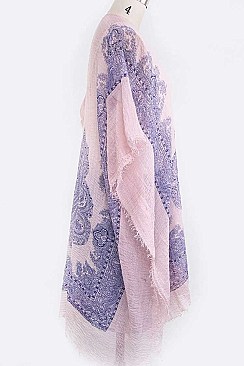 Crinkle Tribal Print Kimono Cardigan