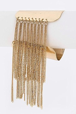 Golden Fringe Chain Metal Cuff LA-GBC5510