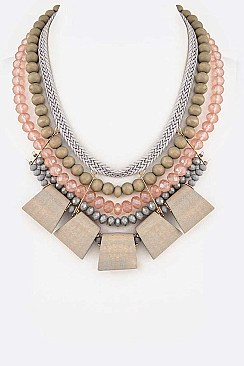 Wood & Crystal Beads Iconic Necklace