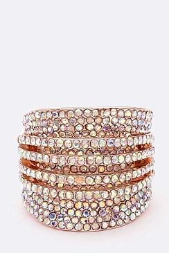 Stunning Layer Crystals Stretch Ring LARB2143