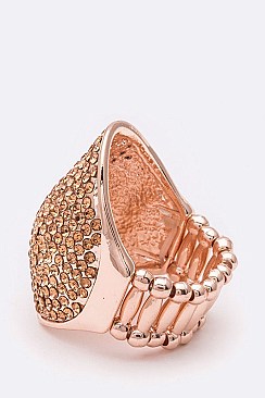 Elegant Pave Crystals Stretch Ring LARB2080