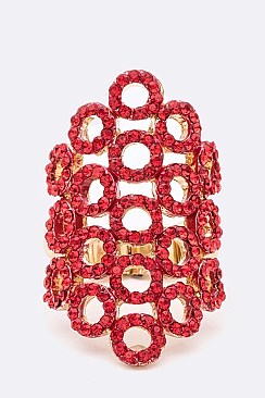 Elegant Crystal Circle Iconic Stretch Ring LARB2139