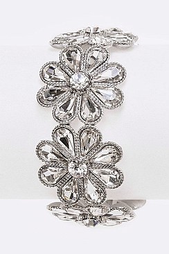 ICONIC CRYSTAL FLOWER STRETCH BRACELET