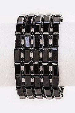 POSH BAGUETTE STONE STRETCH BRACELET