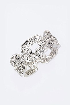 Cubic Zirconia Iconic Chained Fashion Ring LACW1783