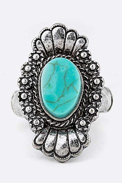 Grand Turquoise Fashion Stretch Ring LASR0040