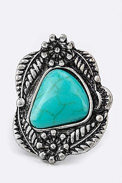 Fashionable Turquoise Fashion Stretch Ring LASR0008