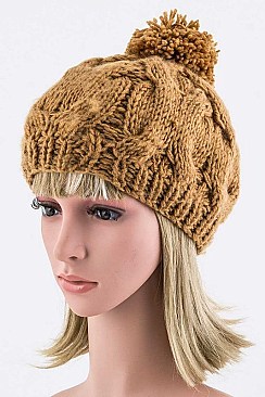 Stylish Pom Pom Knit Painter Beanie LA-ZZM011229