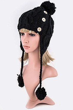 Trendy Double Pom Pom Winter Beanie LA-KH13