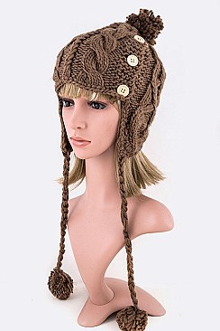 Trendy Double Pom Pom Winter Beanie LA-KH13