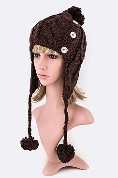 Trendy Double Pom Pom Winter Beanie LA-KH13