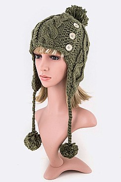 Trendy Double Pom Pom Winter Beanie LA-KH13