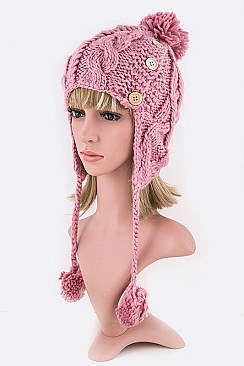 Trendy Double Pom Pom Winter Beanie LA-KH13