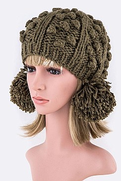 Chic Large Yarn Pom Pom Iconic Beanie LA-SH109