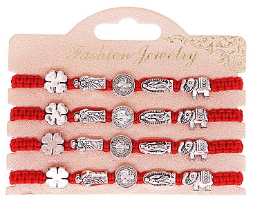 Pack of 4 Red String Protection Bracelet S. MARY