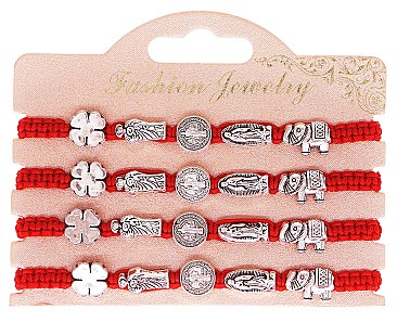 Pack of 4 Red String Protection Bracelet S. MARY