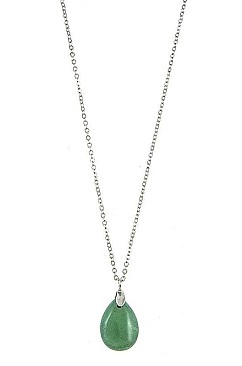 TEARDROP GEMSTONE PENDANT NECKLACE