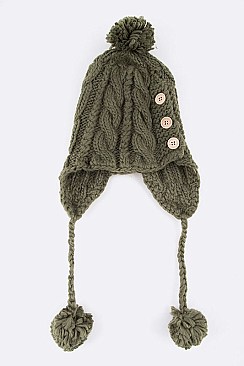 Trendy Double Pom Pom Winter Beanie LA-KH13