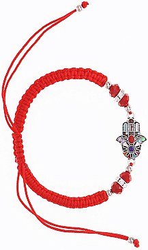 Pack of 4 Red String Protection Bracelet HAMSA