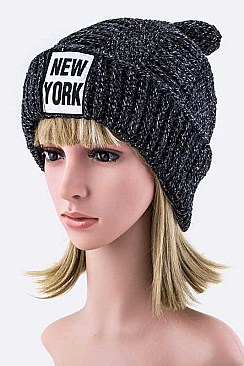 NEW YORK KNOTTED DOUBLE KNIT BEANIE