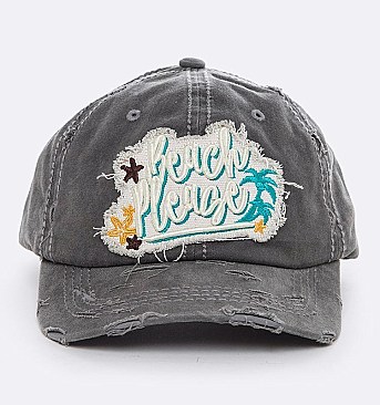 Beach Please Embroidery Cotton Cap
