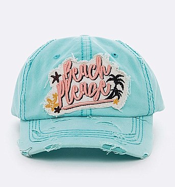 Beach Please Embroidery Cotton Cap