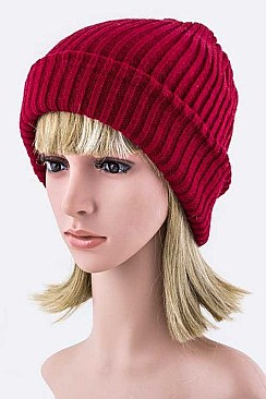 Trendy Double Layer Rib Knit Beanie Hat LA-EMH8587