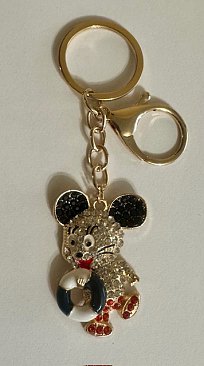Rhinestone Multicolored Crystal Cute Pendant Charm Keychain with Lobster Clip