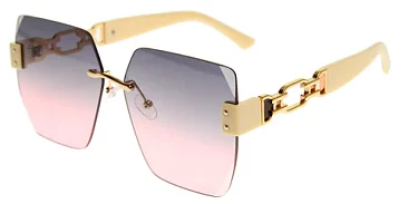 Pack of 12 Rimless Box Chain Sunglasses