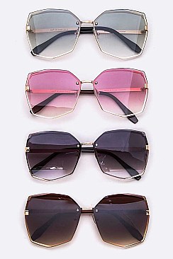 Pack of 12 Oversize Edgy Iconic Sunglasses Set