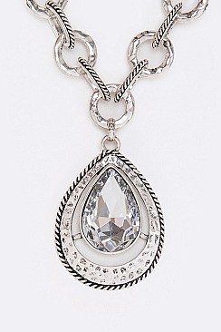 TEARDROP CRYSTAL PENDANT NECKLACE SET