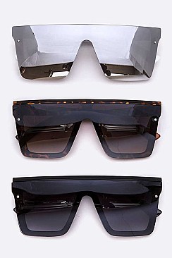 Pack of 12 Iconic Square Shield Sunglasses Set