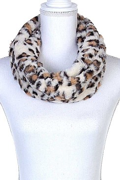 FAUX FUR LEOPARD PRINT SNOOD