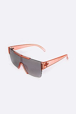 Pack of 12 Iconic Clear Color Temple Square Sunglasses Set