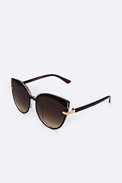Pack of 12 Color Brow Trim Cat Eye Sunglasses Set