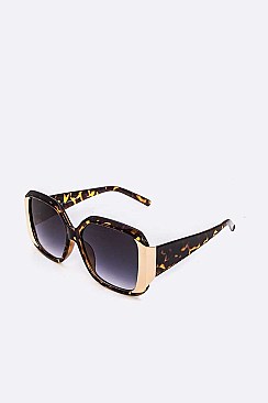 Pack of 12 Gold Trim Oversize Sunglasses Set
