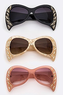 Pack of 12 pieces Carved Iconic Rim Fashion Sunglasses LA108-89165