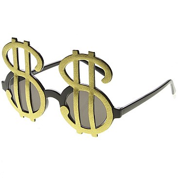 Pack of 12 Dollar Sign Novelty Sunglasses