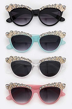 Pack of 12 Crystal Accent Fashion Sunglasses