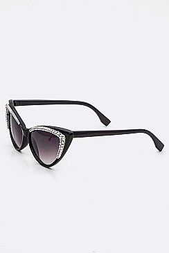 CAT EYE CRYSTAL ORNATE SUNGLASSES