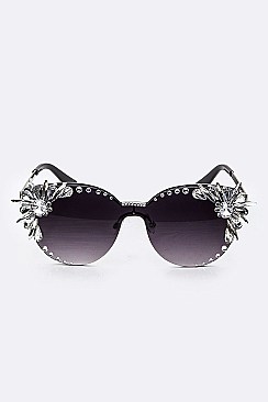 Crystal Ornate Rimless Sunglasses LA14-MSG1142
