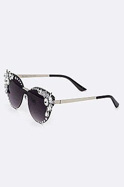 Crystal Ornate Rimless Sunglasses LA14-MSG1142