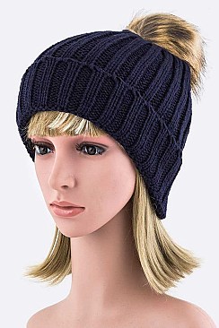 Classic PomPom Knit Fashion Beanie LA-EMH8618