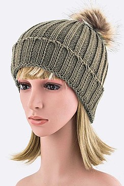 Classic PomPom Knit Fashion Beanie LA-EMH8618