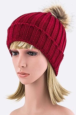 Classic PomPom Knit Fashion Beanie LA-EMH8618