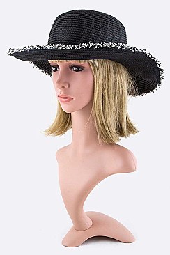 Fringed Brim Straw Hat LASHT3282DD