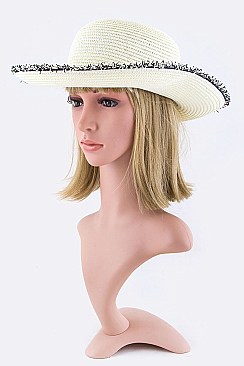 Fringed Brim Straw Hat LASHT3282DD